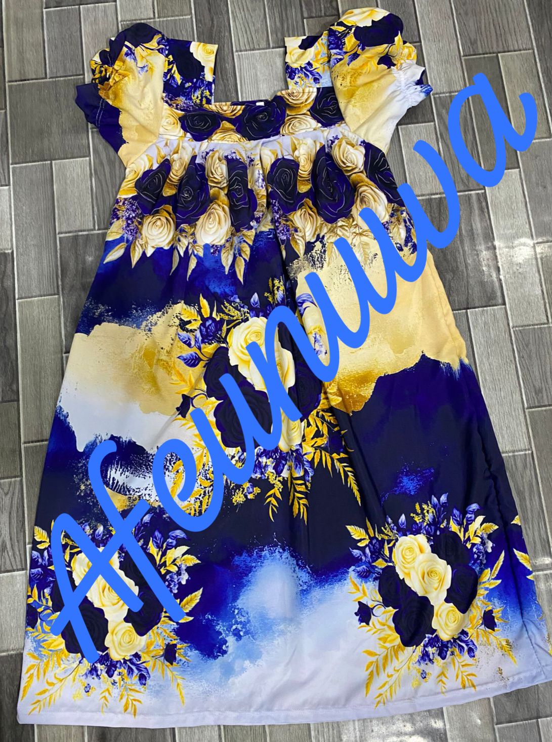 Blue and gold mumu