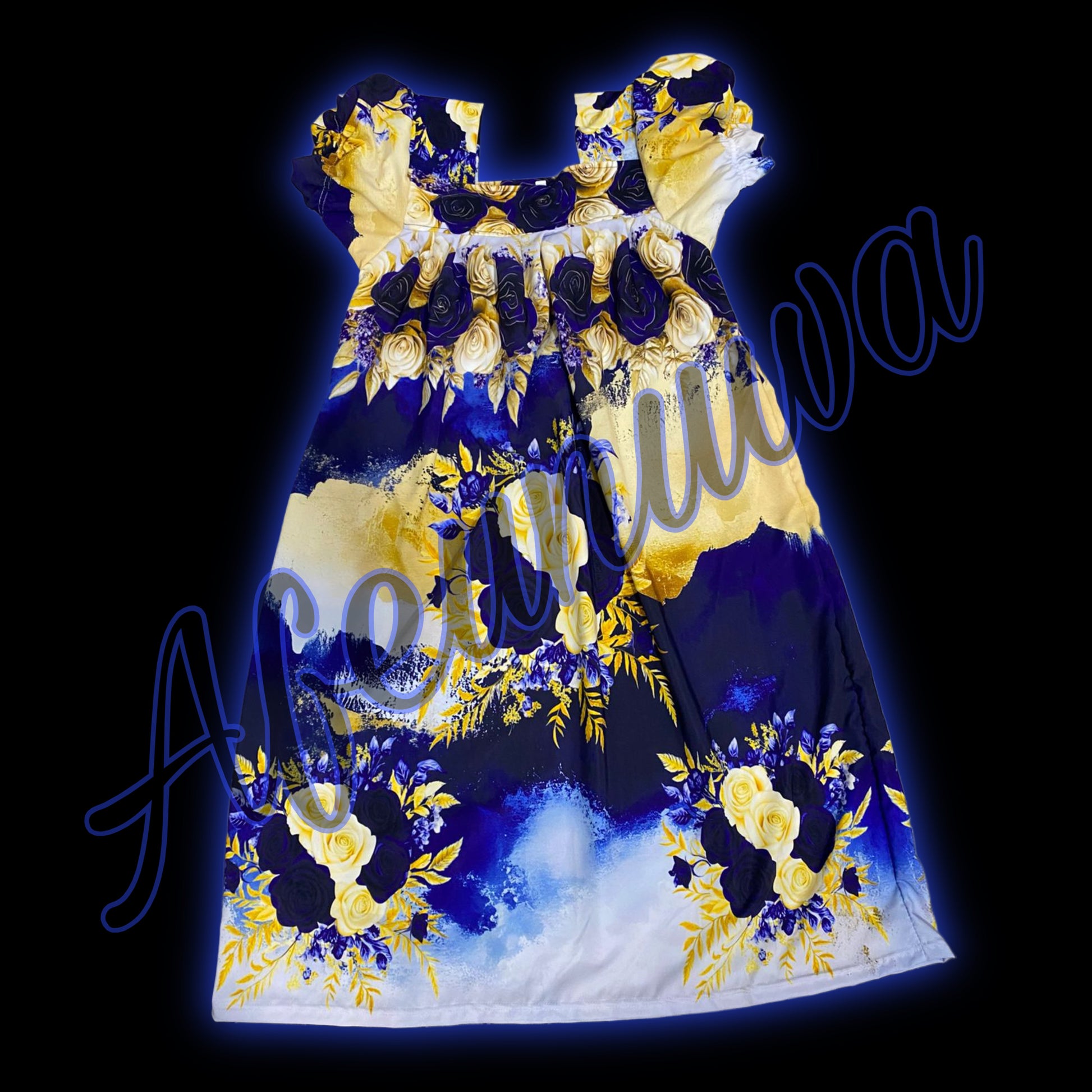 Blue and gold mumu